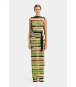 Sir The Label Coastline Tie Dress in Palm Stripe Size 3 / AU 12 for rent on The Volte - image 1