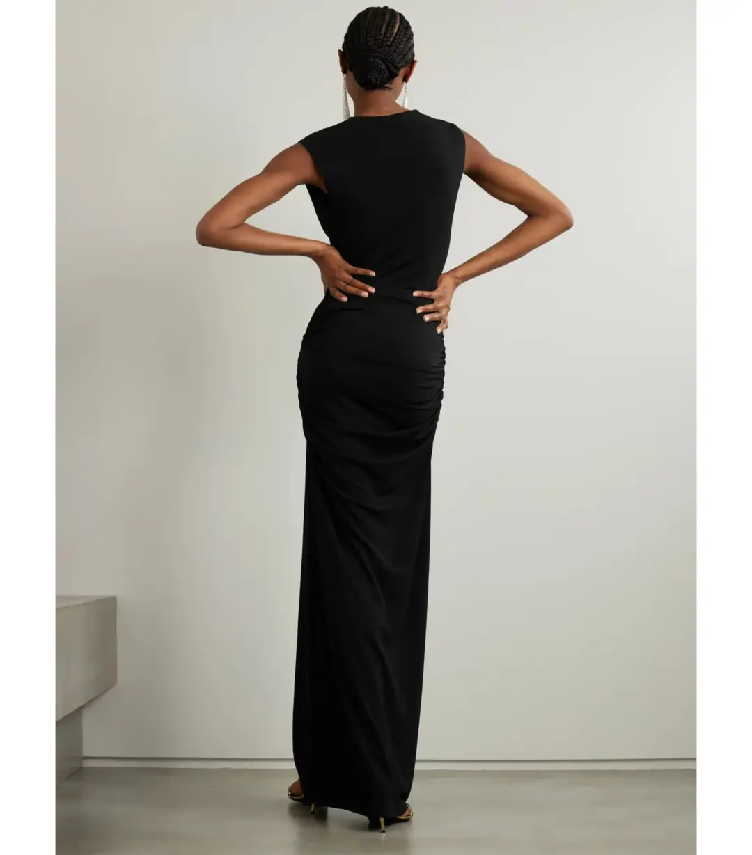 Michael Lo Sordo Drape Front Maxi Dress in Black AU 12 for rent on The Volte - main image