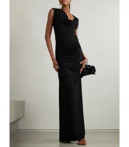 Michael Lo Sordo Drape Front Maxi Dress in Black AU 12 for rent on The Volte - image 1