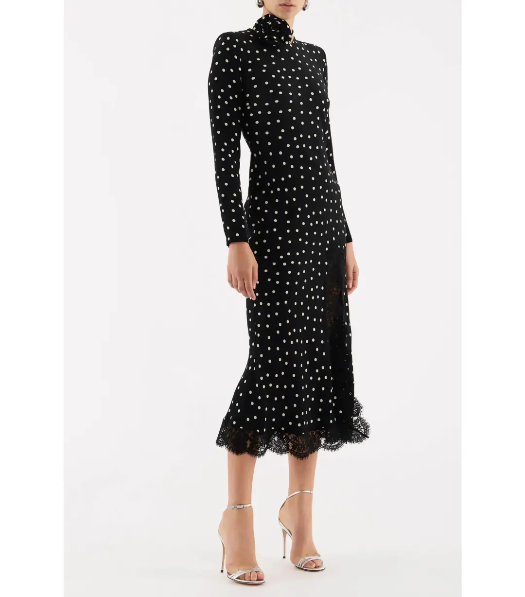 Rebecca Vallance Celyn Polka Dot Midi Dress Black Size AU 12 for rent on The Volte - main image