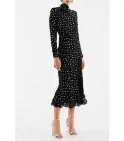 Rebecca Vallance Celyn Polka Dot Midi Dress Black Size AU 12 for rent on The Volte - image 3