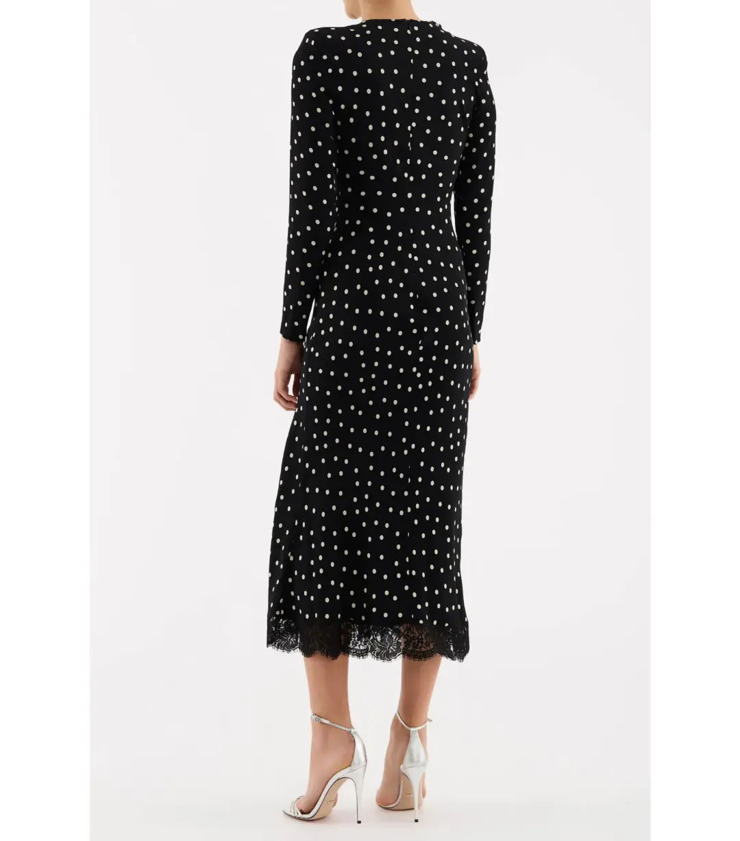 Rebecca Vallance Celyn Polka Dot Midi Dress Black Size AU 12 for rent on The Volte - main image