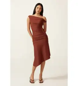 Ance Gria Jean Midi Dress In Brown Size 8 for rent on The Volte - image 1