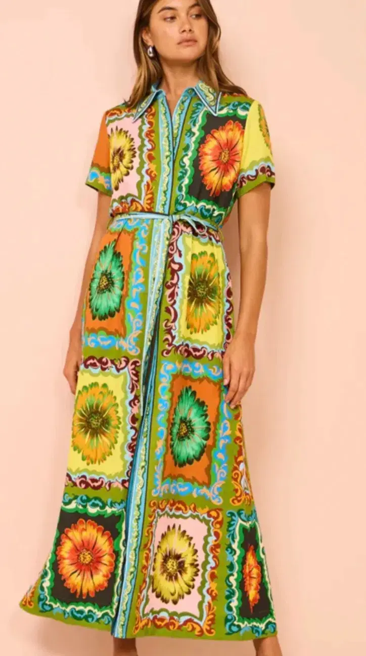 Alemais Disco Daisy Shirtdress Multicolour Size 10 for rent on The Volte - main image