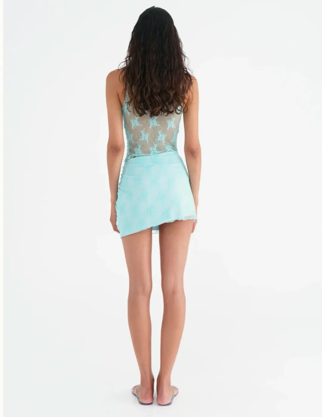 Benni Margot Mini Dress Aquamarine Size 10 for rent on The Volte - main image