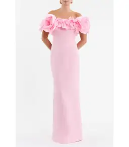 Rebecca Vallance Jenna Off Shoulder Gown Pink Size AU 4 for rent on The Volte - image 1
