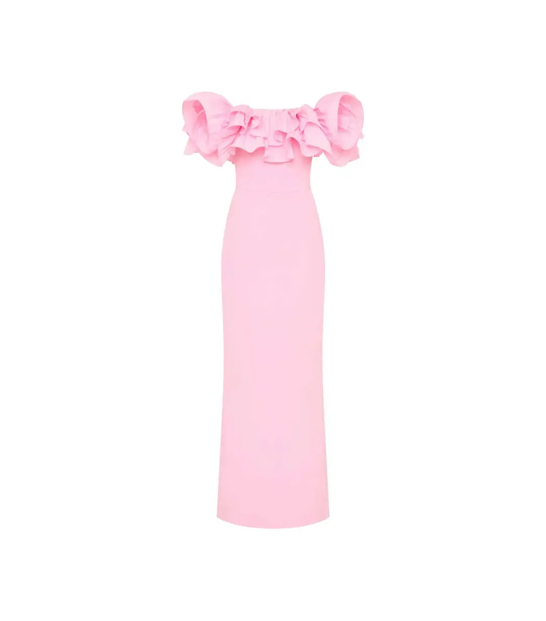 Rebecca Vallance Jenna Off Shoulder Gown Pink Size AU 4 for rent on The Volte - main image