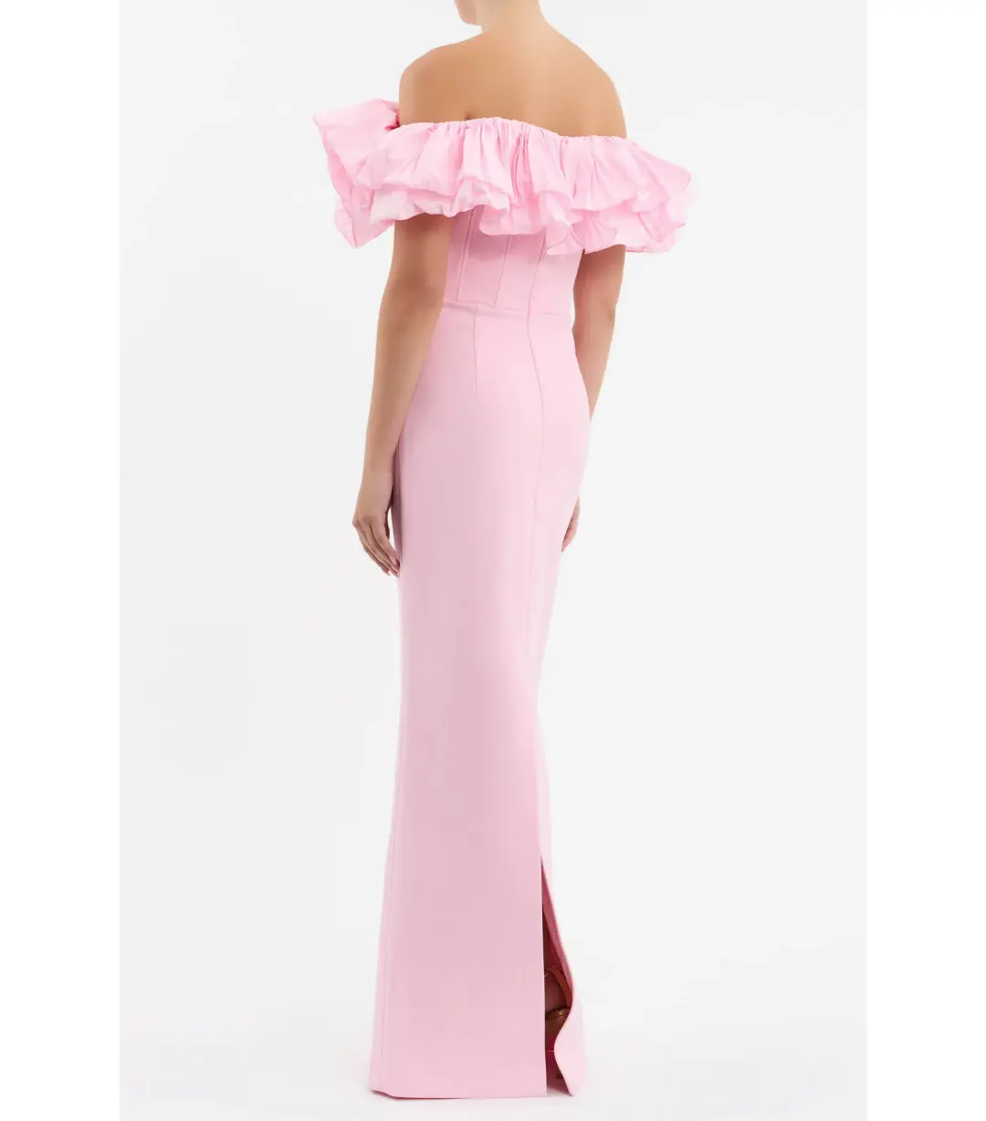Rebecca Vallance Jenna Off Shoulder Gown Pink Size AU 4 for rent on The Volte - main image