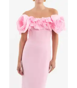 Rebecca Vallance Jenna Off Shoulder Gown Pink Size AU 4 for rent on The Volte - image 3