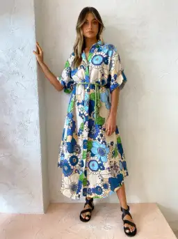 Alemais Farrah Shirtdress in Blue Size AU 10 for rent on The Volte - image 1
