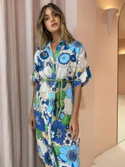 Alemais Farrah Shirtdress in Blue Size AU 10 for rent on The Volte - image 6