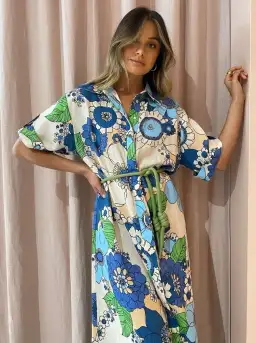 Alemais Farrah Shirtdress in Blue Size AU 10 for rent on The Volte - image 2