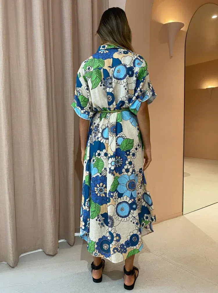 Alemais Farrah Shirtdress in Blue Size AU 10 for rent on The Volte - main image