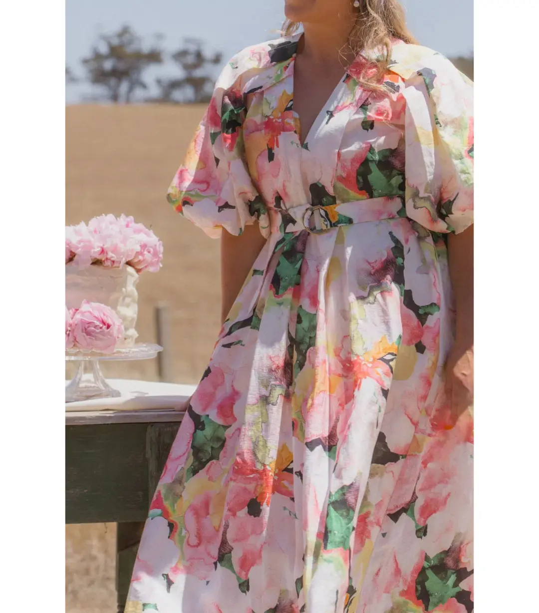 Acler Clayton Maxi Dress in Daphne Posy Size AU 14 for rent on The Volte - main image