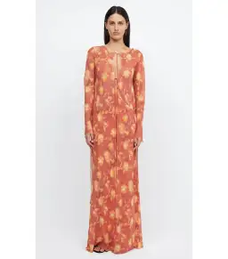 Bec & Bridge Azalea Wrap Long Sleeve Maxi Dress Lumen Floral Size AU 8
