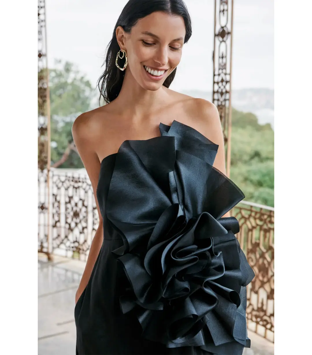 Aje Energy Midi Dress in Black Size AU 8 for rent on The Volte - main image