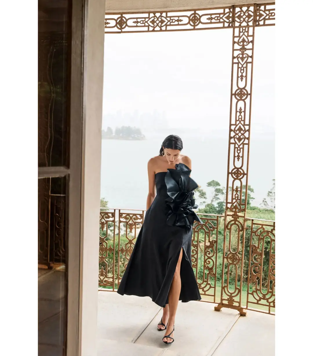 Aje Energy Midi Dress in Black Size AU 8 for rent on The Volte - main image