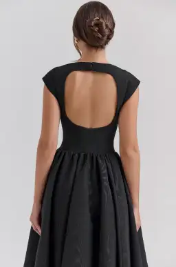 House of CB Debutante Moire Satin Backless Midi Dress Black Size S / AU 8 for rent on The Volte - image 2