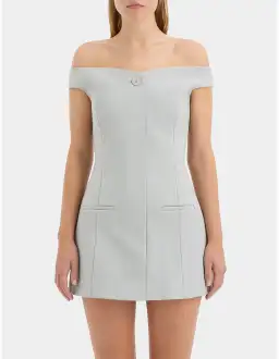 Sir the Label Sandrine Off Shoulder Mini Dress Ice Blue Size 1 / AU 8