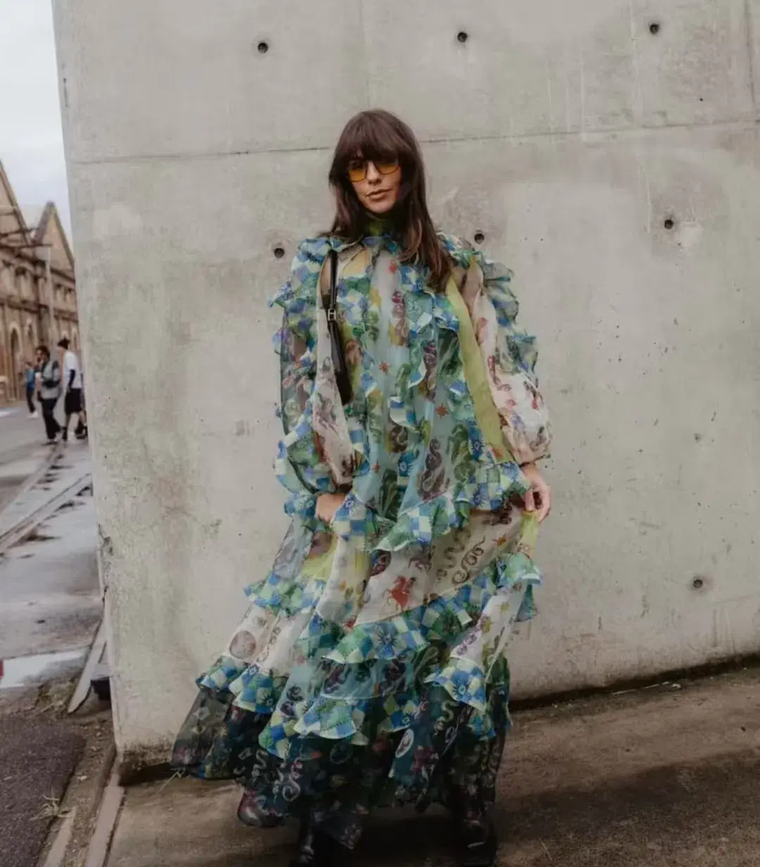 Alemais Guardian Ruffled Silk Organza Gown Size 10 Au for rent on The Volte - main image