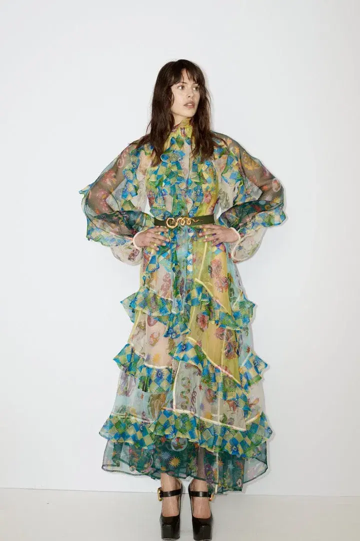 Alemais Guardian Ruffled Silk Organza Gown Size 10 Au for rent on The Volte - main image