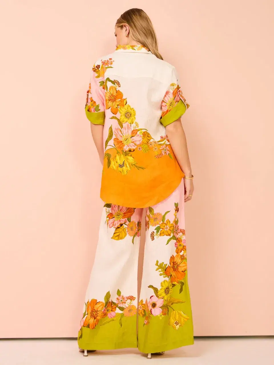 ALEMAIS Silas Shirt & Pant Set Floral Multi Size 10 for rent on The Volte - main image