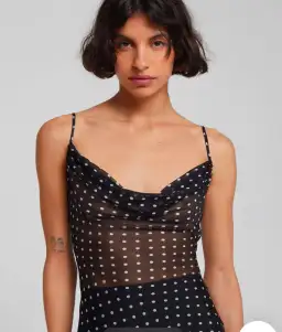 Rat & Boa Giselle Polka Dot Sheet Maxi Dress Black Size Xxs / Size 6 for rent on The Volte - image 8