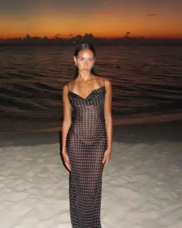 Rat & Boa Giselle Polka Dot Sheet Maxi Dress Black Size Xxs / Size 6 for rent on The Volte - image 3