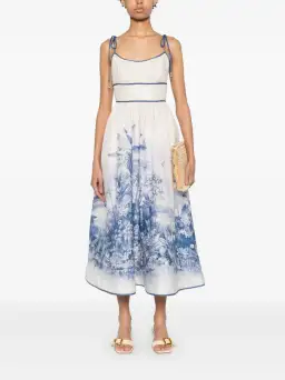 Zimmermann Wylie Picnic Dress in Blue Palm Size 1 / AU 10 for rent on The Volte - image 1