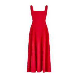 Odd Muse The Ultimate Muse High Waist Square Neck Midi Dress Red Size 10 for rent on The Volte - image 4