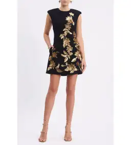 Rebecca Vallance Versailles Mini Dress Black/Gold Size 12 for rent on The Volte - image 1