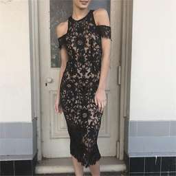 THURLEY Eden Midi Dress Black Size 8 for rent on The Volte - image 1