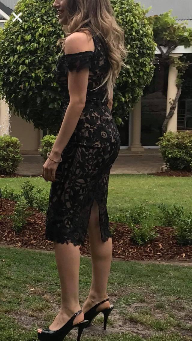 THURLEY Eden Midi Dress Black Size 8 for rent on The Volte - main image