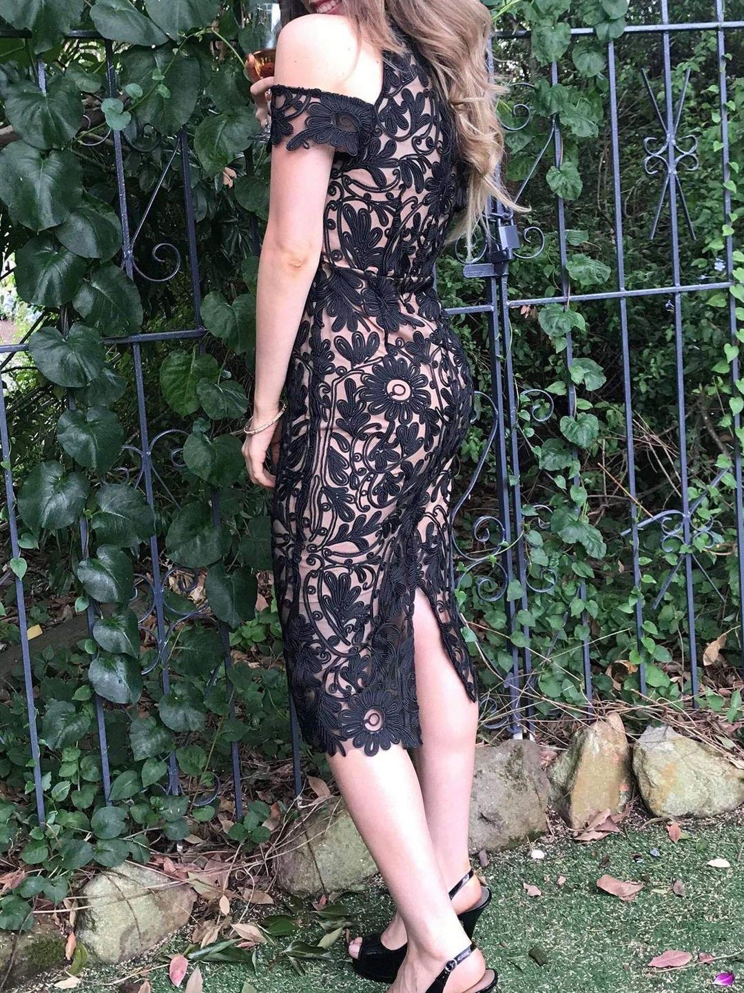 THURLEY Eden Midi Dress Black Size 8 for rent on The Volte - main image