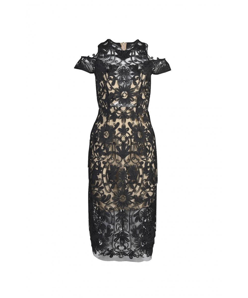 THURLEY Eden Midi Dress Black Size 8 for rent on The Volte - main image
