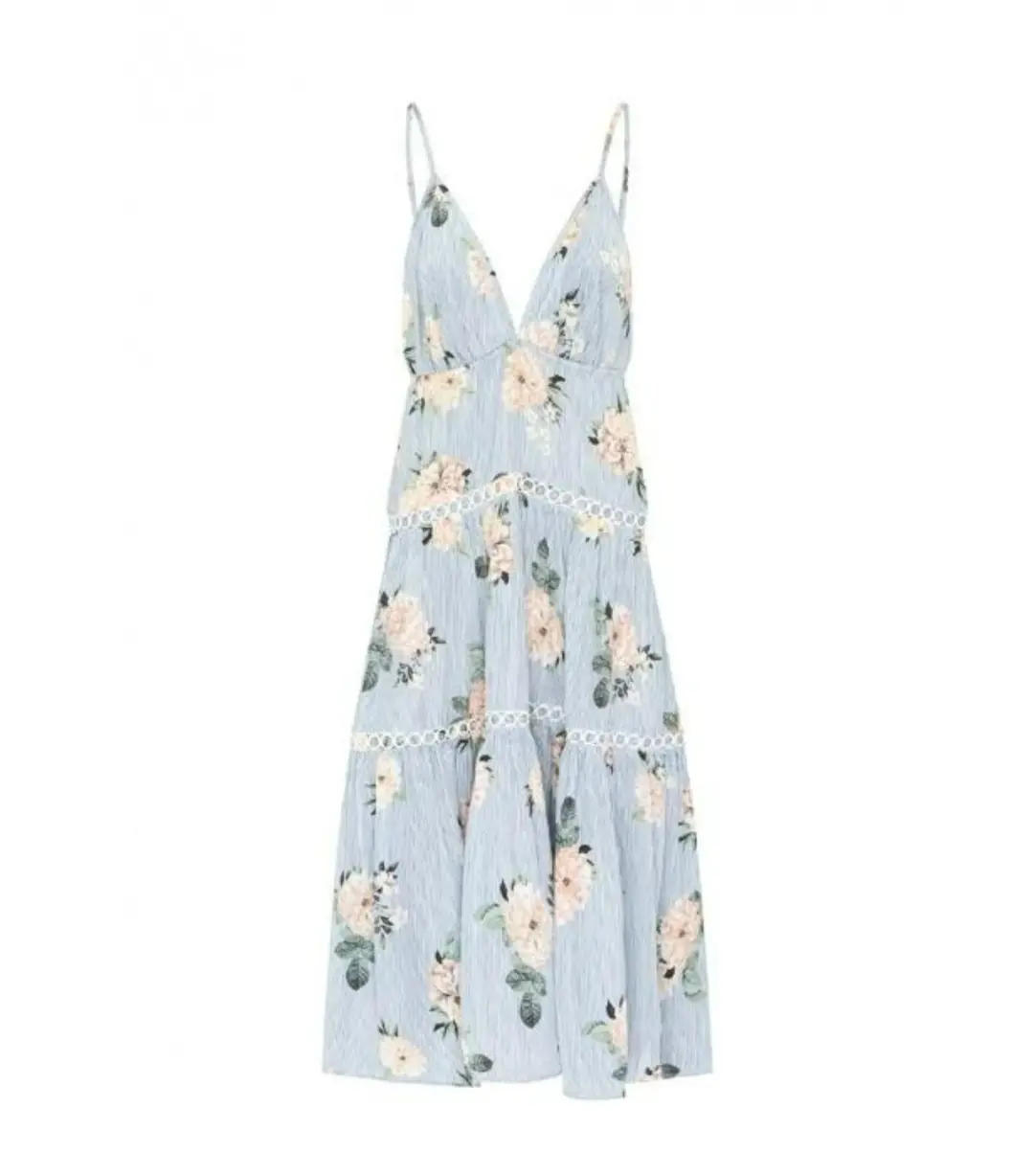 Sheike Stevie Stripe Dress Blue Floral Size AU 14 for rent on The Volte - main image