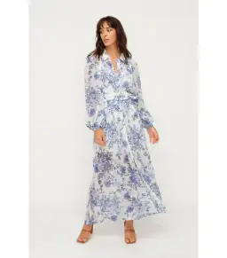 Sheike Bella Blue Maxi Dress Floral Size AU 14 for rent on The Volte - image 1