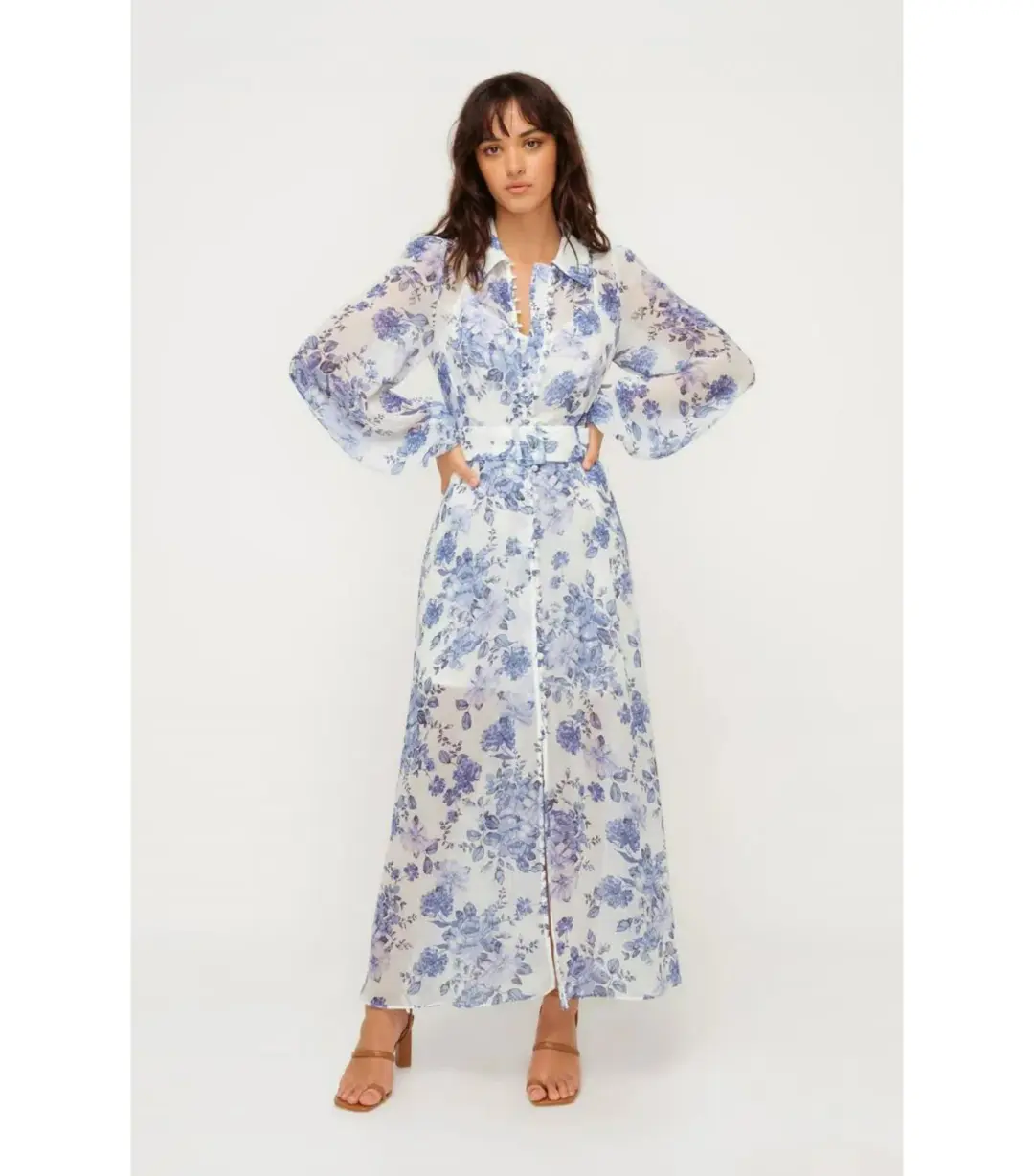 Sheike Bella Blue Maxi Dress Floral Size AU 14 for rent on The Volte - main image