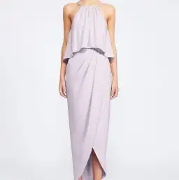 Shona Joy Core Frill High Neck Draped Maxi Lilac Size 6 for rent on The Volte - image 1