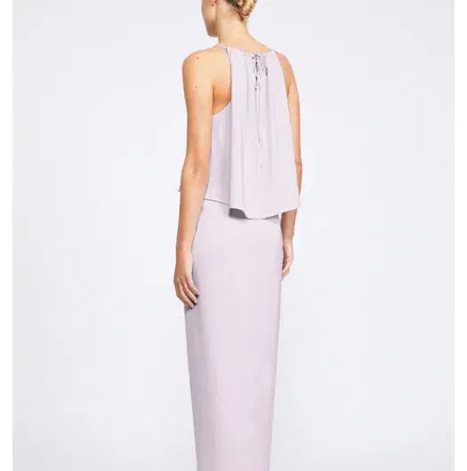 Shona Joy Core Frill High Neck Draped Maxi Lilac Size 6 for rent on The Volte - main image