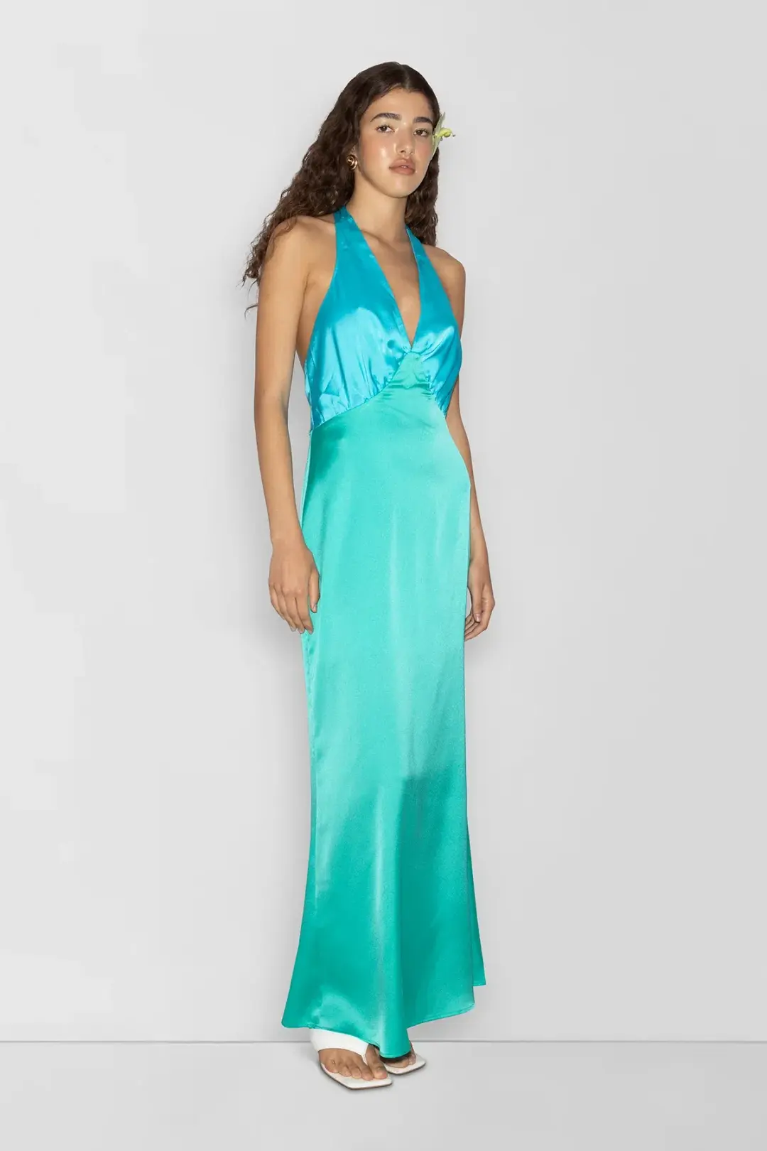 The Wolf Gang Oahu Slip Dress Aquamarine Size S / AU 8 for rent on The Volte - main image