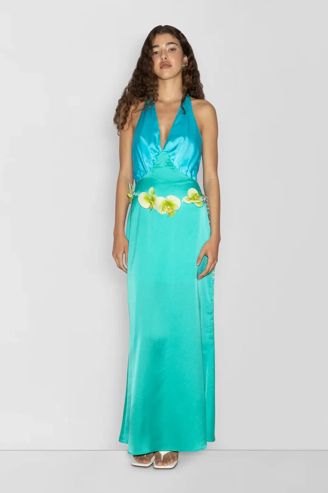 The Wolf Gang Oahu Slip Dress Aquamarine Size S / AU 8 for rent on The Volte - main image