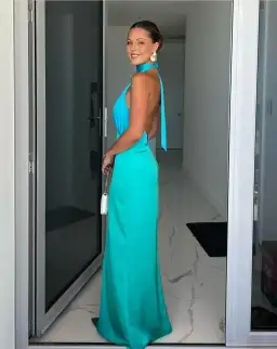 The Wolf Gang Oahu Slip Dress Aquamarine Size S / AU 8 for rent on The Volte - image 4