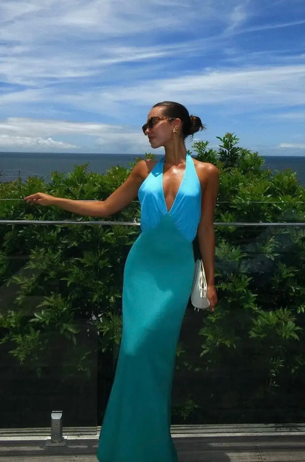 The Wolf Gang Oahu Slip Dress Aquamarine Size M / AU 10 for rent on The Volte - main image