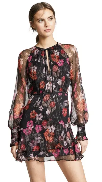La Maison Talulah Wild Bloom Long Sleeve Mini Dress In Winter Size 6 for rent on The Volte - main image