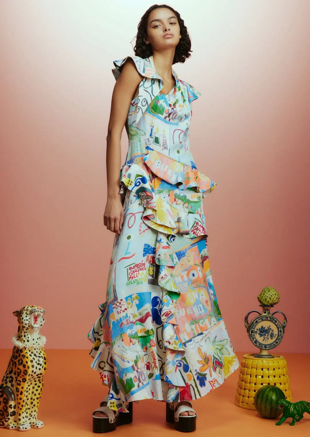 Alemais Aurelia Gown Print Size 14 for rent on The Volte - main image