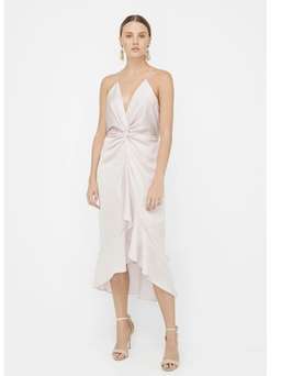 Sheike Midi Knot Dress Champagne Size 8 for rent on The Volte - image 1