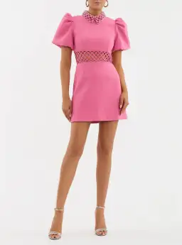 Rebecca Vallance Aubree Collar Mini Dress Rose Pink Size 8 for rent on The Volte - image 1