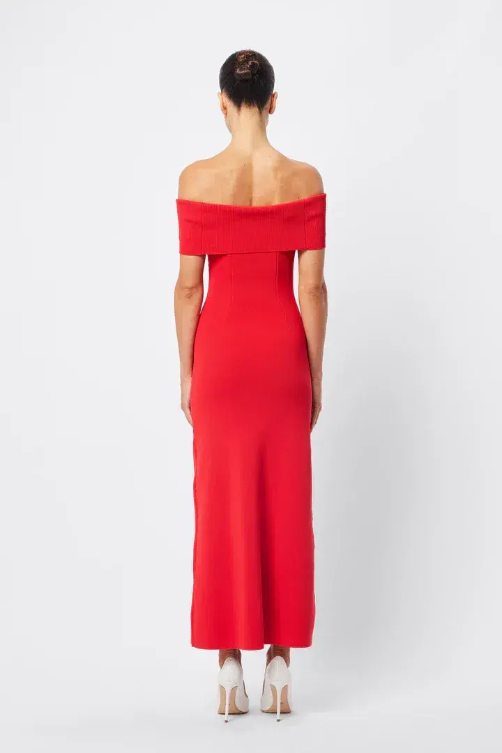 Mossman Monaco Off Shoulder Dress Red Size AU 10 for rent on The Volte - main image
