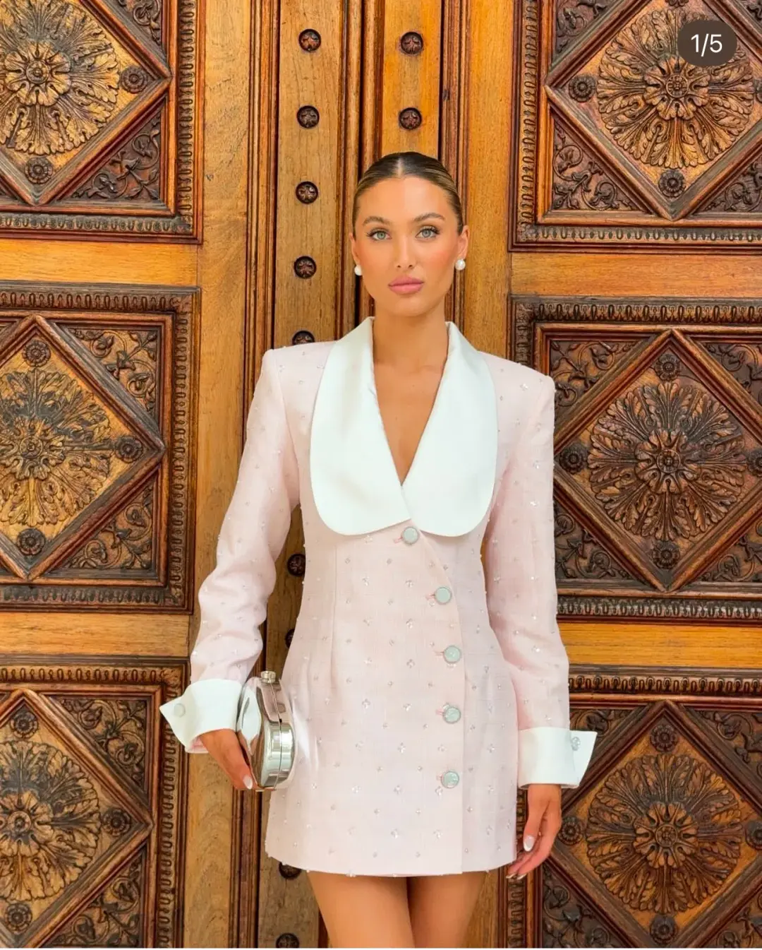 Atoir Magda Blazer Dress Pink Size AU 8 for rent on The Volte - main image